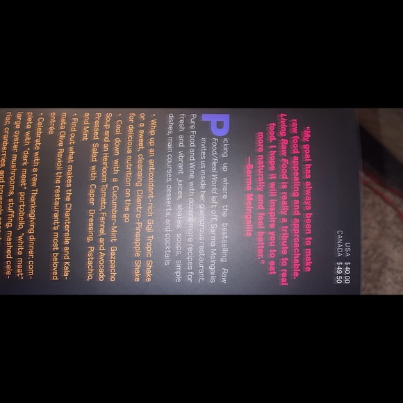 Sarma Melngailis “Living Raw Food” Cook Book Brand New Pure Food Wine Bad Vegan - Picture 3 of 12